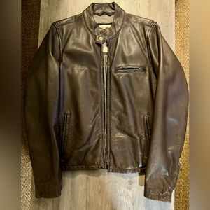 EZRA FITCH cafe racer leather jacket